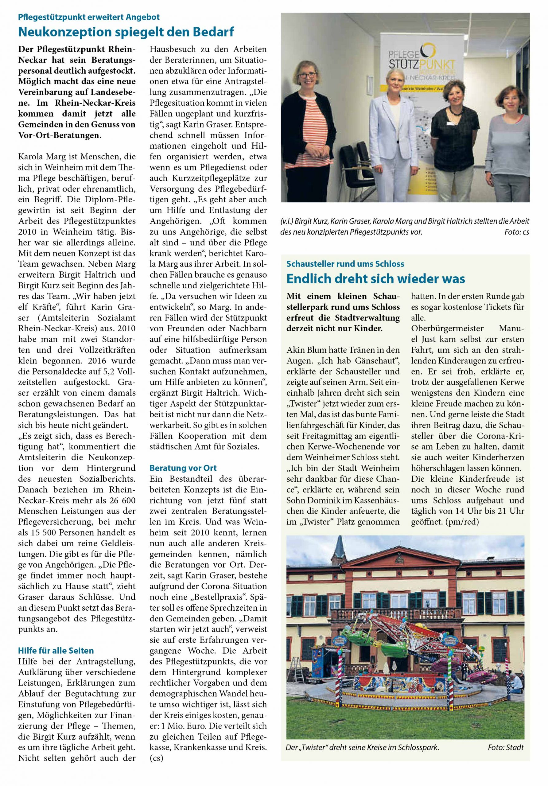 Artikel zum Pflegestützpunkt Rhein-Neckar